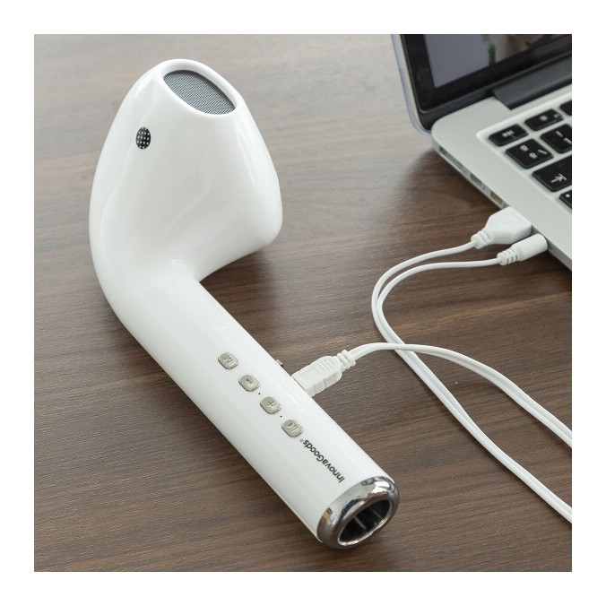 Un haut-parleur blanc sans fil en Forme d'Écouteur Géant