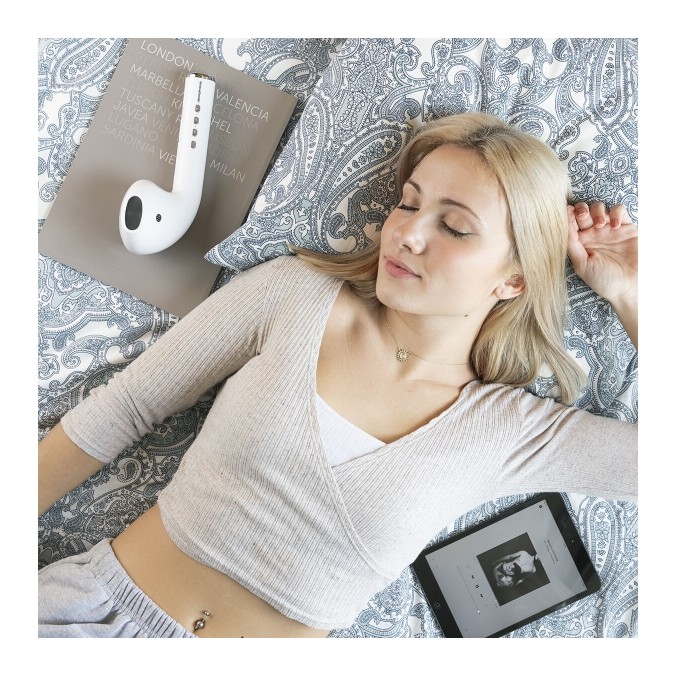 Un haut-parleur blanc sans fil en Forme d'Écouteur Géant