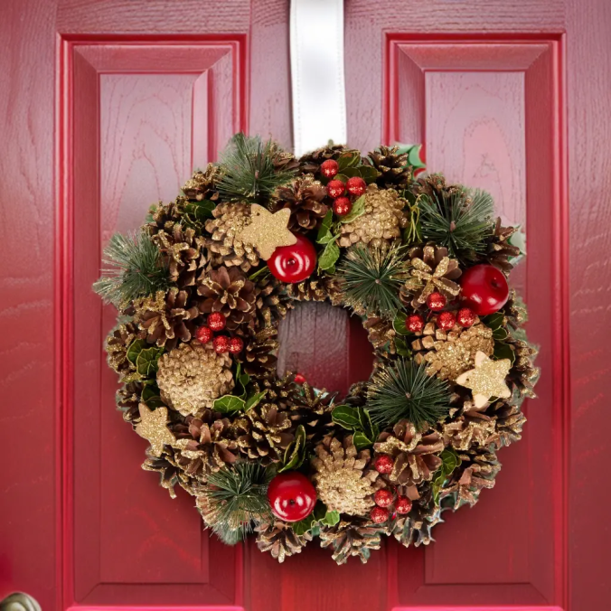 Couronne de Noel de porte d'entrée