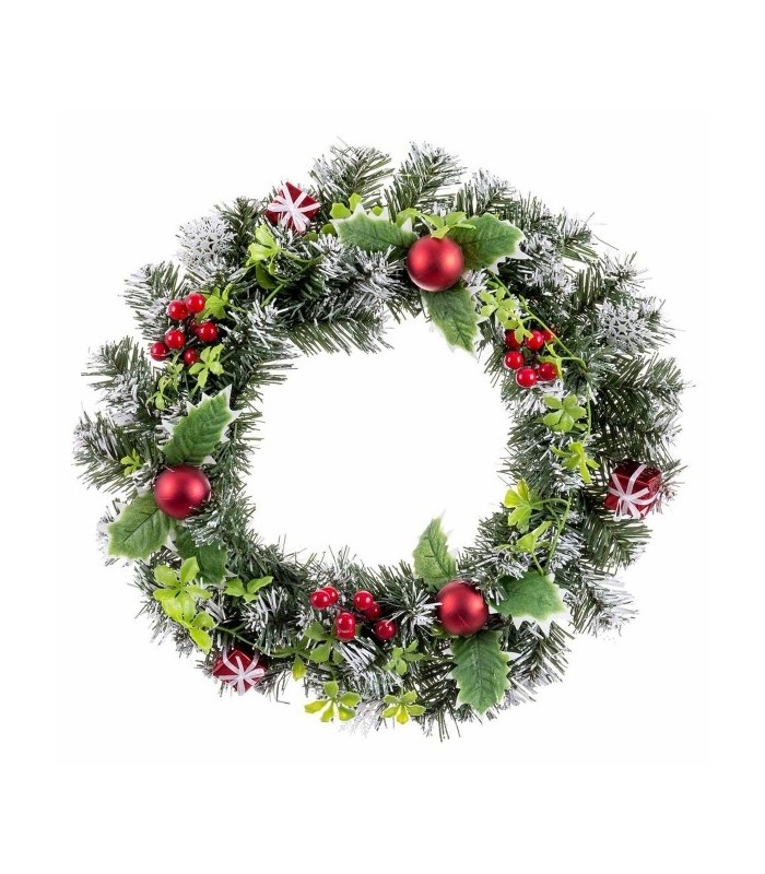 Couronne de Noel sapin de porte d'entrée 40 cm