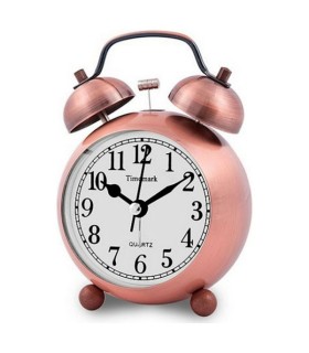 Mini réveil analogique avec alarme rosé