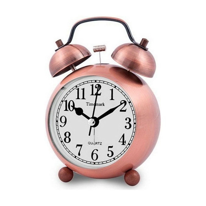 Mini réveil analogique avec alarme rosé