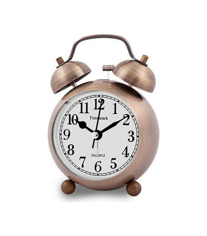 Mini réveil analogique bronze avec alarme