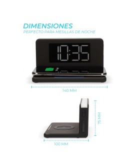 Montre-Réveil avec Chargeur Sans Fil Ksix Qi