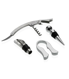 Set d'Accessoires pour Vin en acier 4 pièces