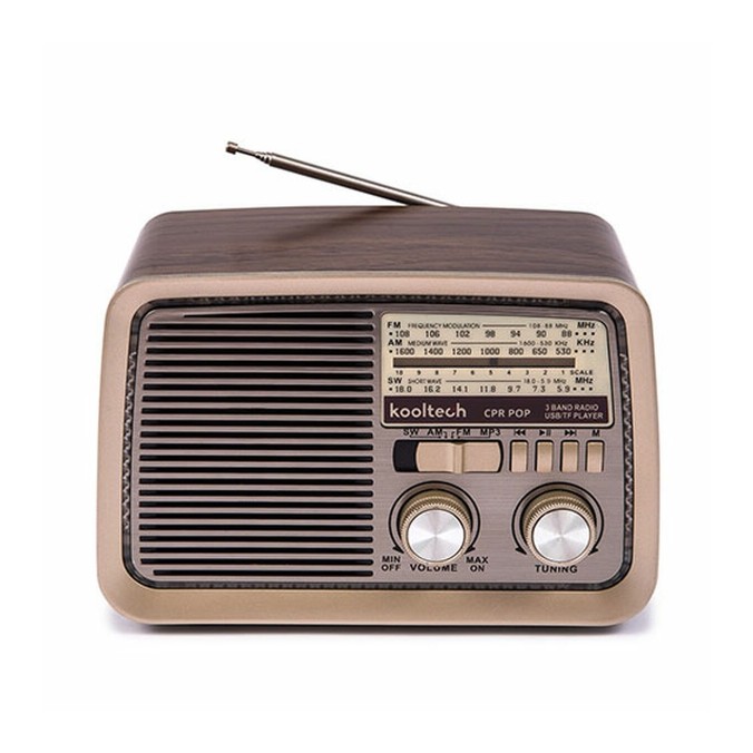 Radio FM Portable Bluetooth Vintage Marron