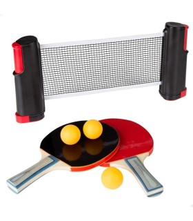 Kit Ping-Pong portable | Filet retractable + Raquettes et Balles