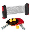 Kit Ping-Pong portable | Filet retractable + Raquettes et Balles