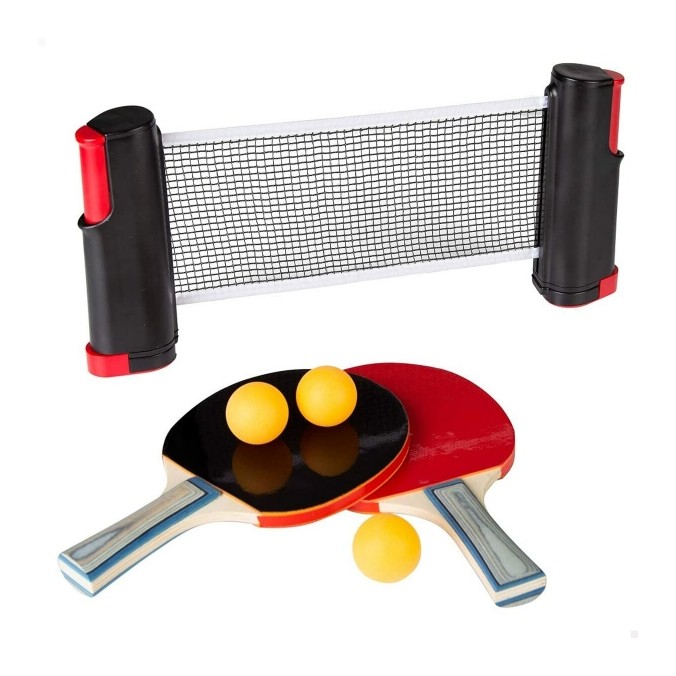 Kit Ping-Pong portable | Filet retractable + Raquettes et Balles