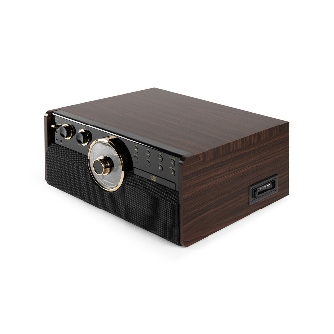 Tourne disque radio FM Victrola bois et Or