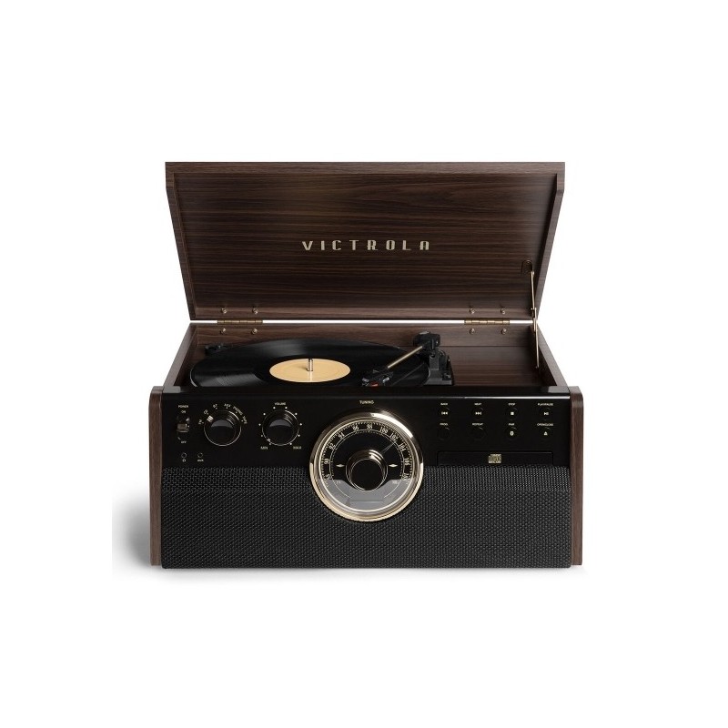 Tourne disque radio FM Victrola bois et Or