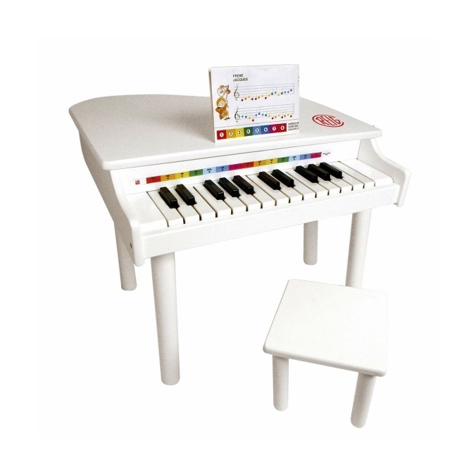 Piano à Queue sur Pieds Reig Blanc Miniature + Tabouret pour enfant