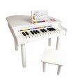 Piano à queue sur pieds Reig blanc + tabouret pour enfant