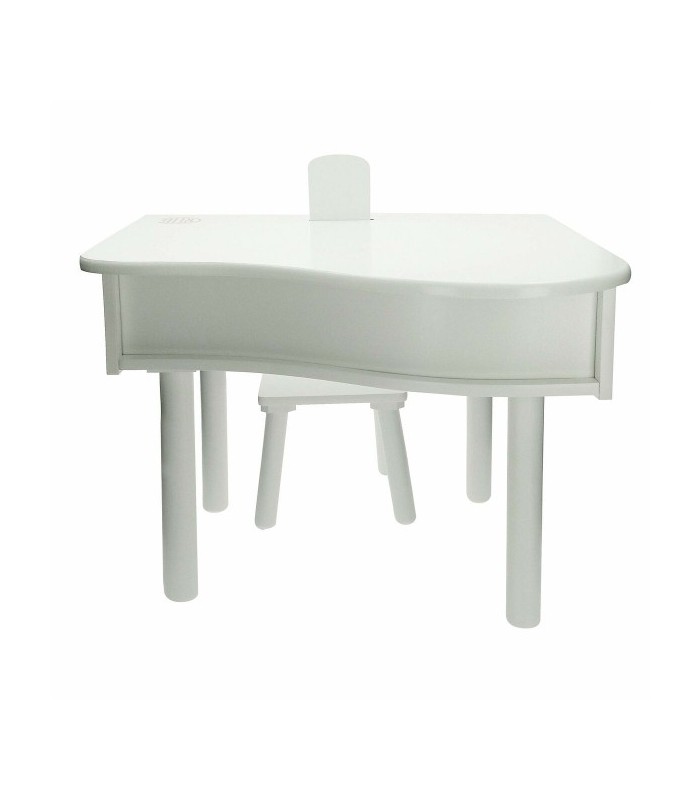Piano à queue sur pieds Reig blanc + tabouret pour enfant