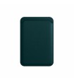 porte-cartes magnétique en cuir vert pour iPhone 12 et 13