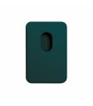 porte-cartes magnétique en cuir vert pour iPhone 12 et 13