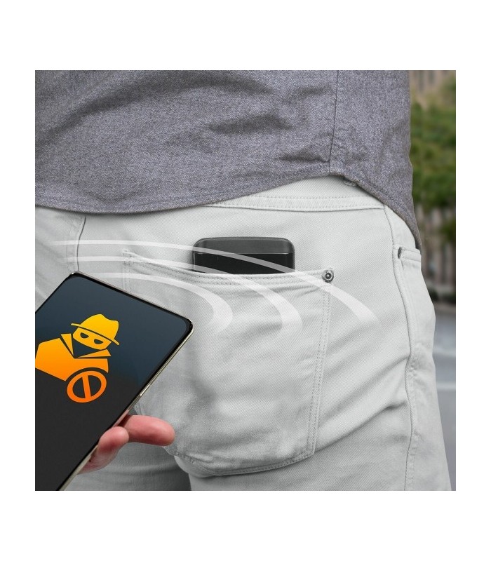 Porte-cartes noir sécurisé RFID batterie externe intégré 2 en 1