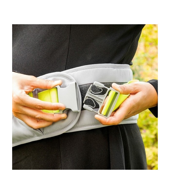 Ceinture porte-bébé évolutive grise avec 2 poches