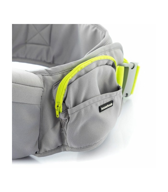 Ceinture porte-bébé évolutive grise avec 2 poches