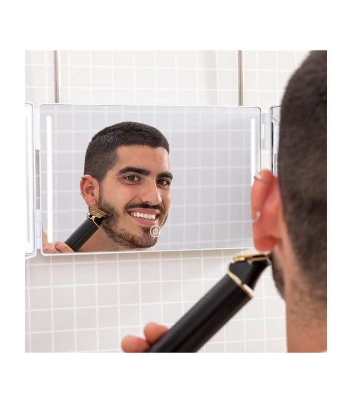 Miroir LED mural dépliable à 360°