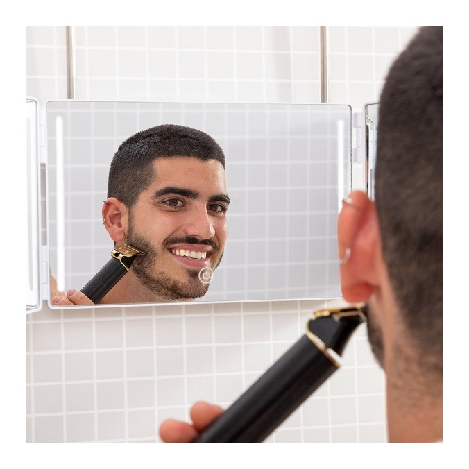 Miroir LED Mural 360° | Miroir portatif pliable