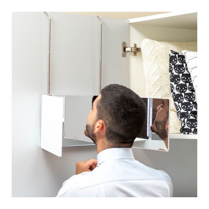 Miroir LED Mural 360° | Miroir portatif pliable