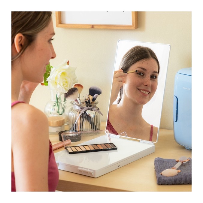 Miroir LED Mural 360° | Miroir portatif pliable