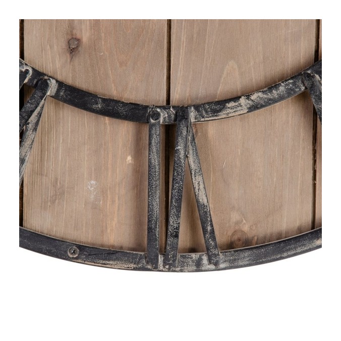 Horloge murale industrielle rustique bois 60 cm