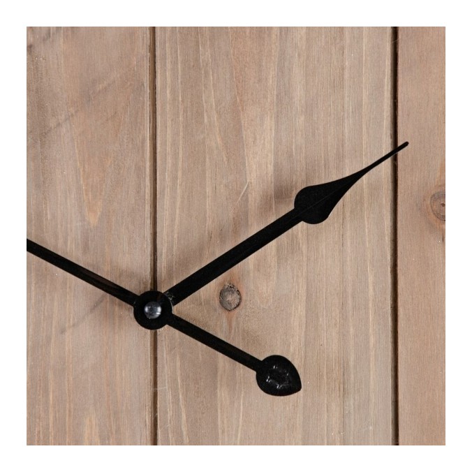 Horloge murale industrielle rustique bois 60 cm