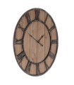Horloge murale industrielle rustique bois 60 cm