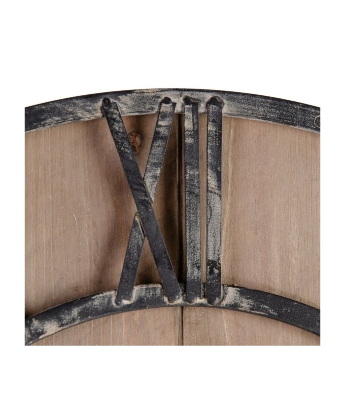 Horloge murale industrielle rustique bois 60 cm