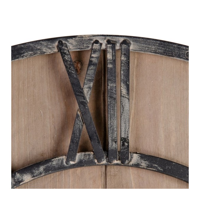 Horloge murale industrielle rustique bois 60 cm