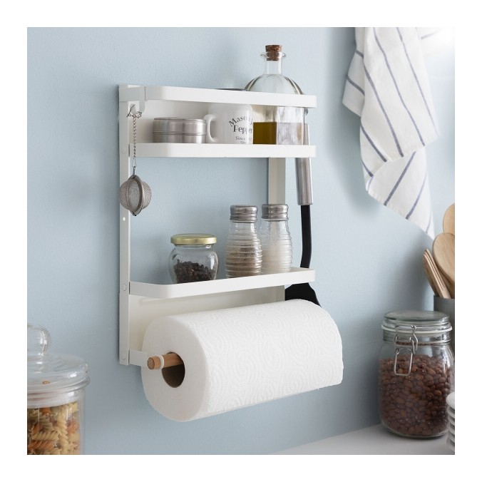 Étagère blanche magnétique rangement pratique