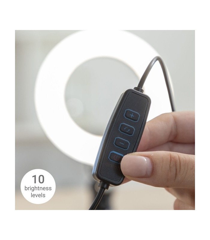 Anneau Lumineux LED Selfie avec Support Commande Intégrée