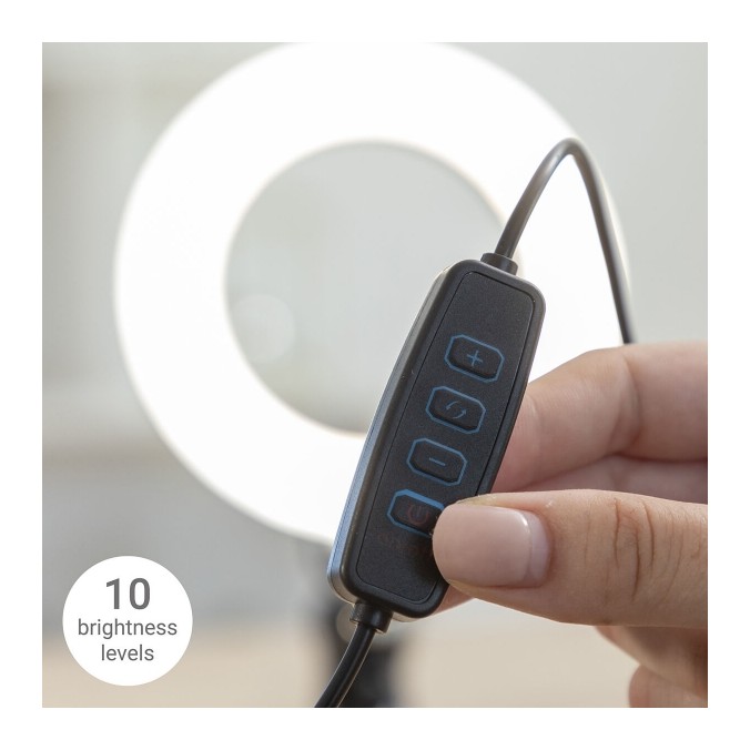 Anneau Lumineux LED Selfie avec Support Commande Intégrée
