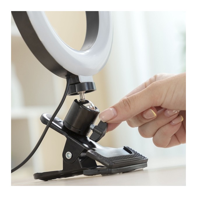 Anneau Lumineux LED Selfie avec Support Commande Intégrée