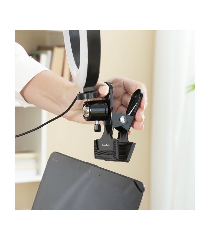 Anneau Lumineux LED Selfie avec Support Commande Intégrée