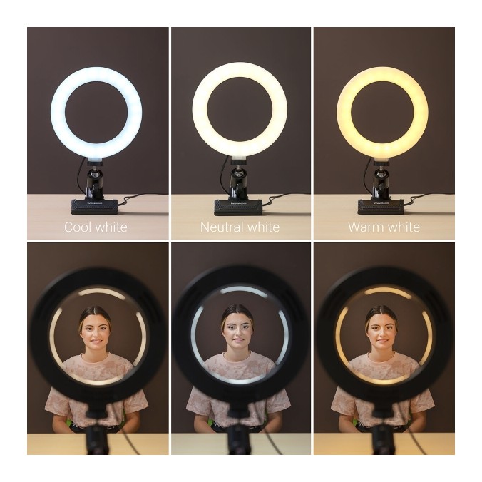 Anneau Lumineux LED Selfie avec Support Commande Intégrée