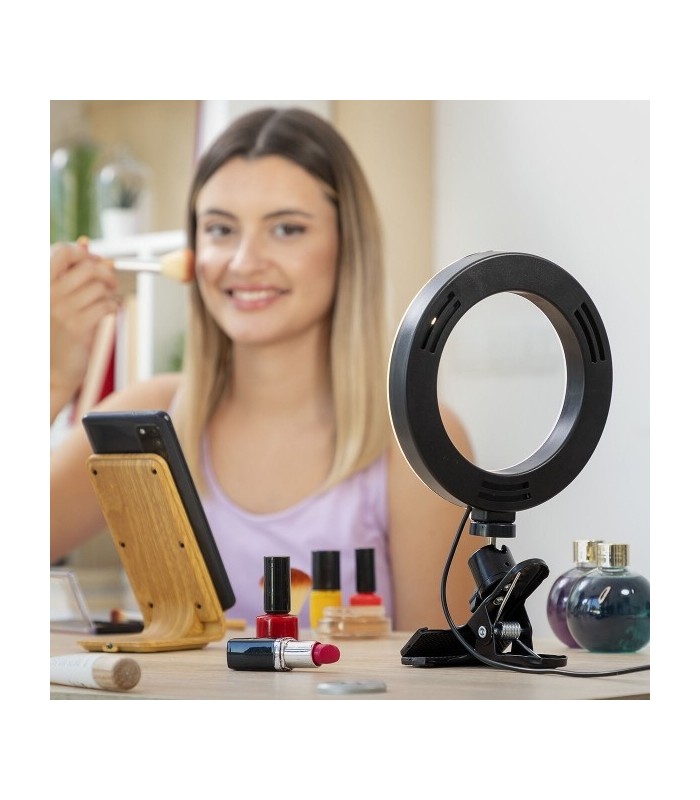 Anneau Lumineux LED Selfie avec Support Commande Intégrée