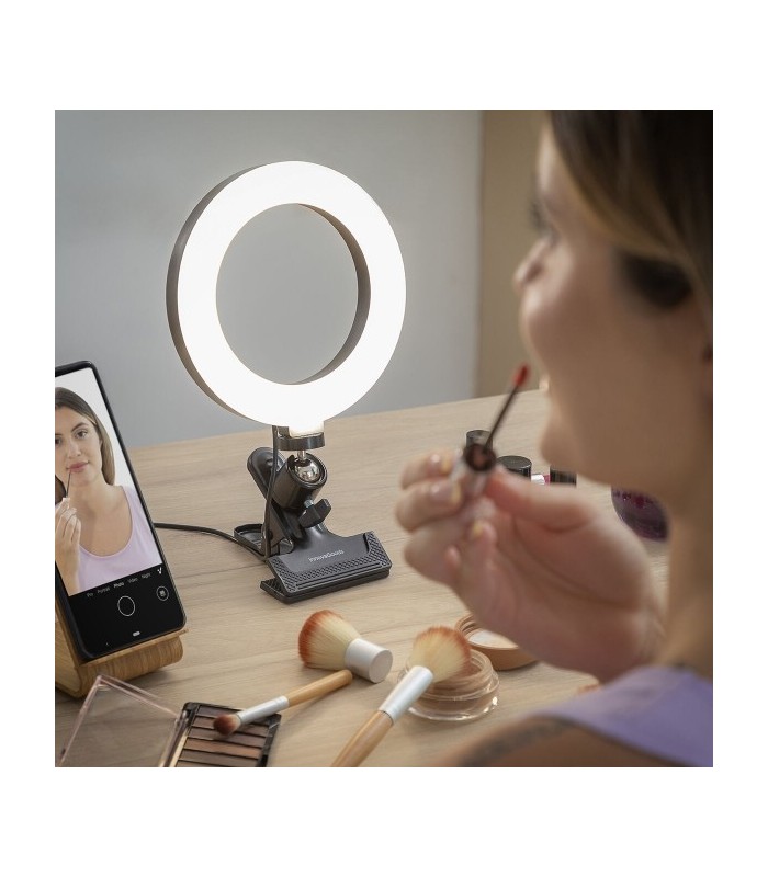 Anneau Lumineux LED Selfie avec Support Commande Intégrée