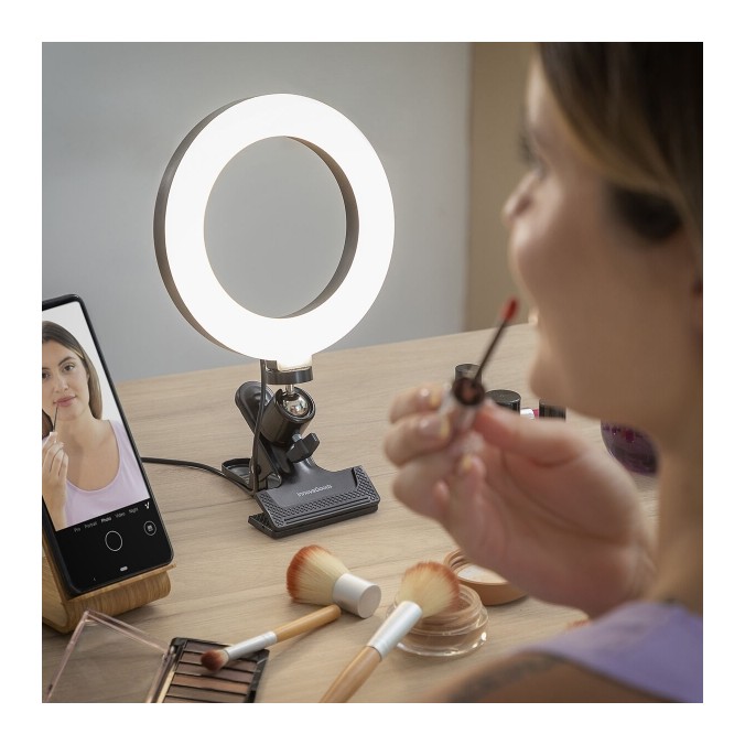 Anneau Lumineux LED Selfie avec Support Commande Intégrée