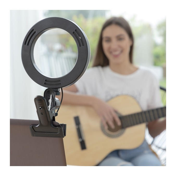 Anneau Lumineux LED Selfie avec Support Commande Intégrée