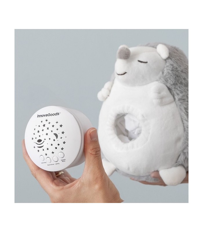 Veilleuse Hérisson en Peluche Musicale Apaisante et Projecteur d'Étoiles