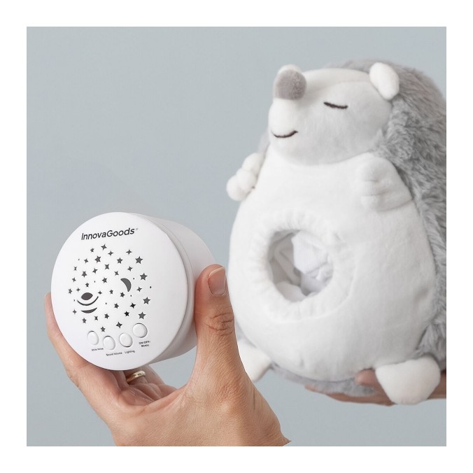 Veilleuse Hérisson en Peluche Musicale Apaisante et Projecteur d'Étoiles