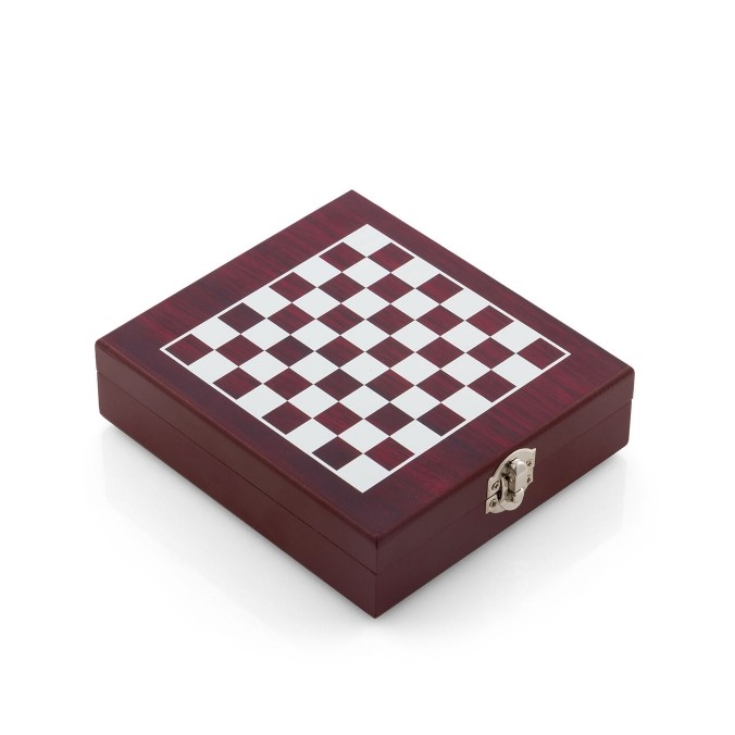 Coffret d'Accessoires à Vin et jeu d'Échecs 37 Pièces 2 en 1