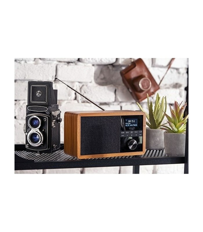 Enceinte Radio Rétro Bois Adler Noir Bluetooth 5.0