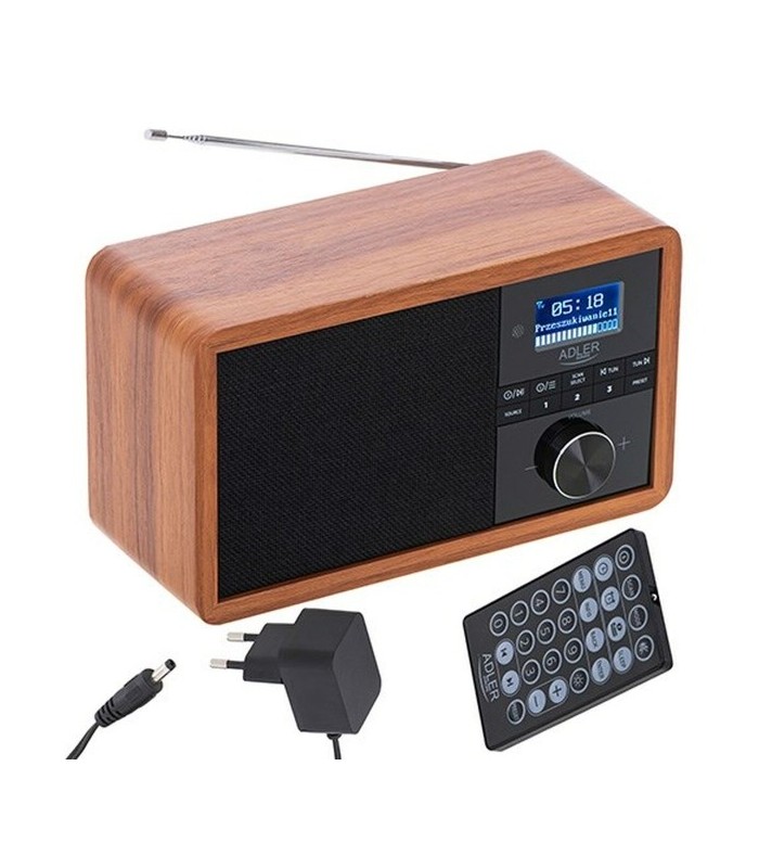 Enceinte Radio Rétro Bois Adler Noir Bluetooth 5.0