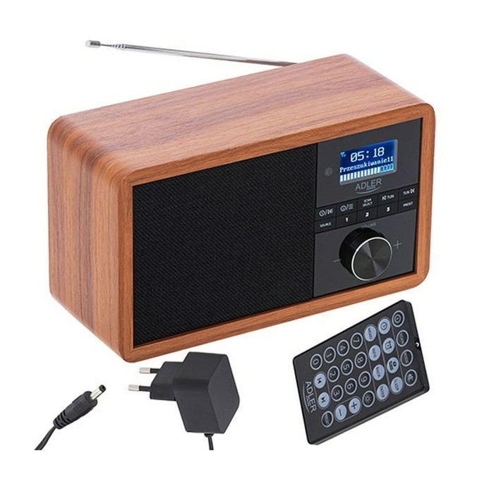 Enceinte Radio Rétro Bois Adler Noir Bluetooth 5.0