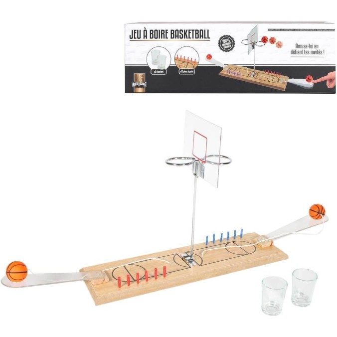 Jeu à Boire Basketball + 2 Verres Shooter