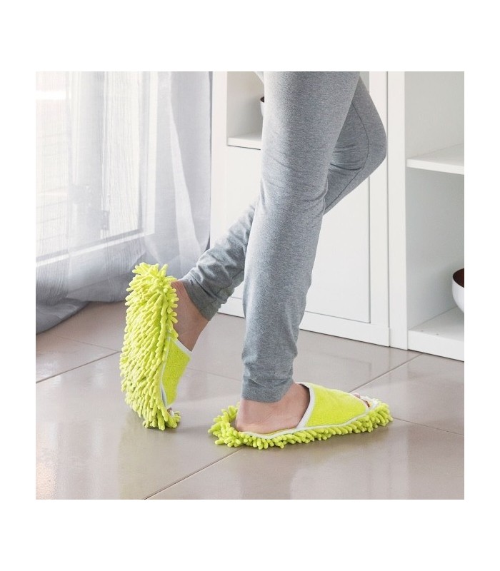 Chaussons de Nettoyage en Microfibre - 2 en 1 Serpillière & Chausson